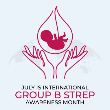 Kutlama için uluslararası grup B strep gün tasarım şablonu. Uluslararası grup b strep vektör tasarımı. Grup B. Streptokok farkındalığı. bebek vektör tasarımı.