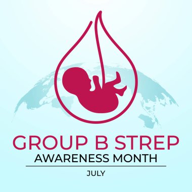 Kutlama için uluslararası grup B strep gün tasarım şablonu. Uluslararası grup b strep vektör tasarımı. Grup B. Streptokok farkındalığı. bebek vektör tasarımı.