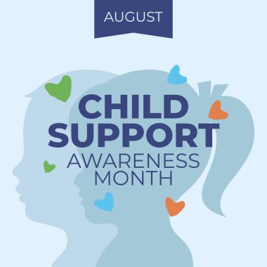 Kutlama için Çocuk Desteği Aylık Tasarım Şablonu. El vektör tasarımı. Çocuk silueti. çocuk desteği tasarım şablonu.