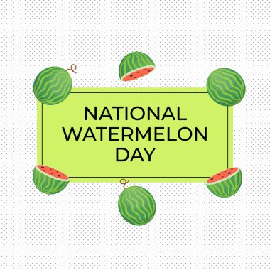 Ulusal karpuz günü kutlama şablonu. Karpuz vektör tasarımı. Karpuz görüntüsü. düz karpuz çizimi.