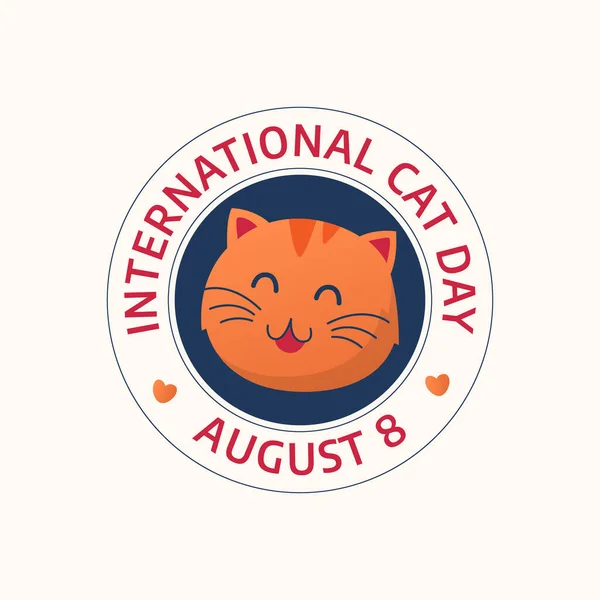 Kutlama için uluslararası kedi günü tasarım şablonu. Kedi çizimi. kedi vektör tasarımı. Uluslararası Kedi Günü.