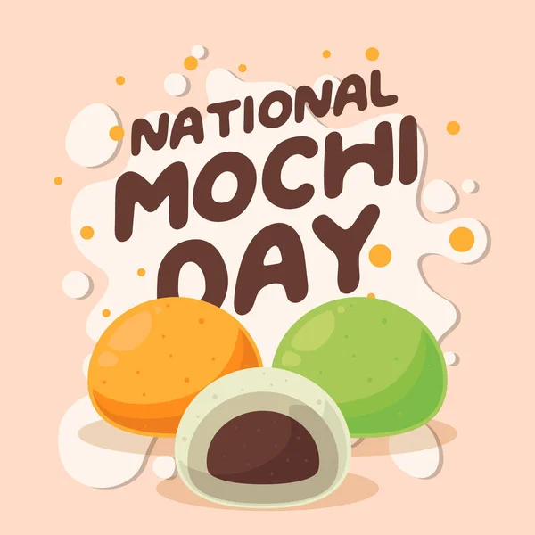 Ulusal Mochi tasarım şablonu kutlama için. Mochi vektör tasarımı. Mochi çizimi. düz mochi tasarımı.