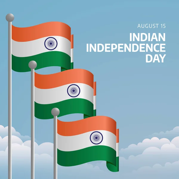 Indian Independence Day Design Template Good Celebration Indian Flag Illustration — Stock Vector