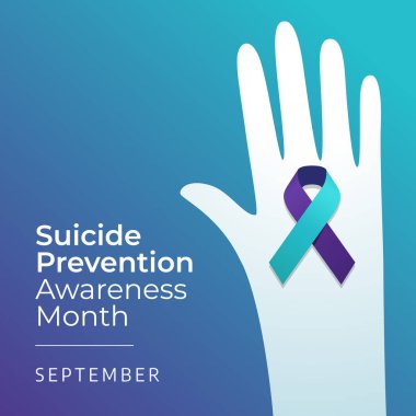 National suicide prevention month design template good for celebration. ribbon vector design. flat ribbon illustration. flyer design. eps 10. clipart