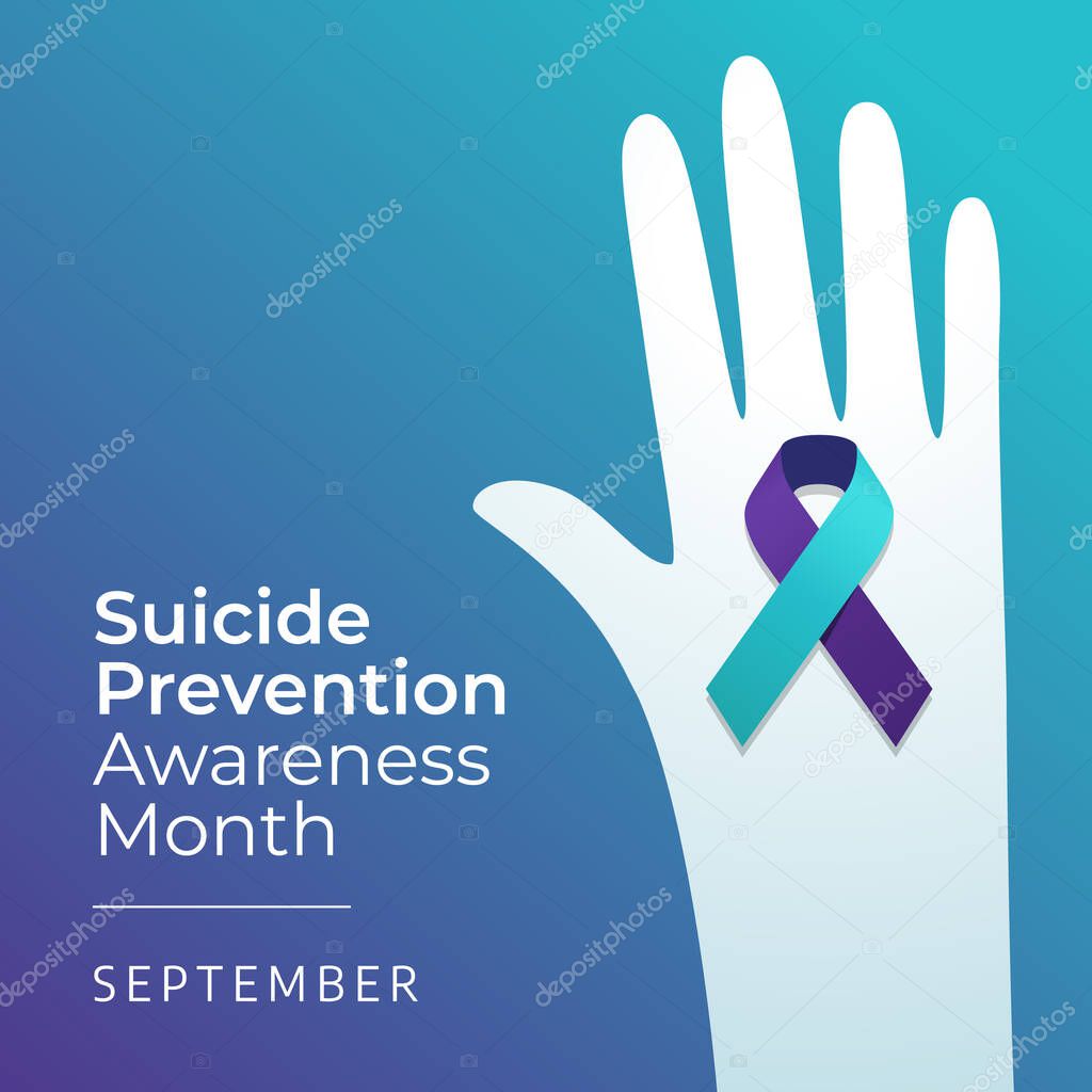 National suicide prevention month design template good for celebration. ribbon vector design. flat ribbon illustration. flyer design. eps 10.