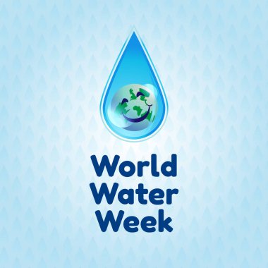 Dünya Su Haftası tasarım şablonu kutlama için uygun. Su tasarımı çizimi. Küresel su tasarımı. düz dizayn. 10 saniye..