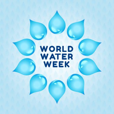 Dünya Su Haftası tasarım şablonu kutlama için uygun. Su tasarımı çizimi. Küresel su tasarımı. düz dizayn. 10 saniye..