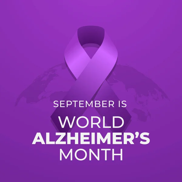 Dünya Alzheimer Ayının tasarım şablonu kutlama için iyidir. mor kurdele tasarımı çizimi. Kurdele vektörü. düz dizayn. 10 saniye..