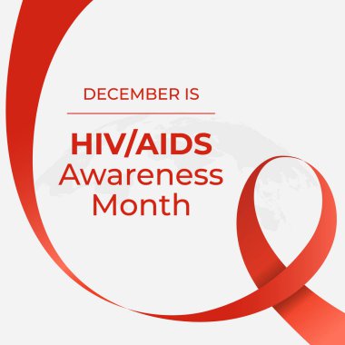 AIDS Farkındalığı Ayının tasarım şablonu kutlama için uygun. Kırmızı kurdele vektör tasarımı. Kurdele çizimi. düz dizayn. 10 saniye..