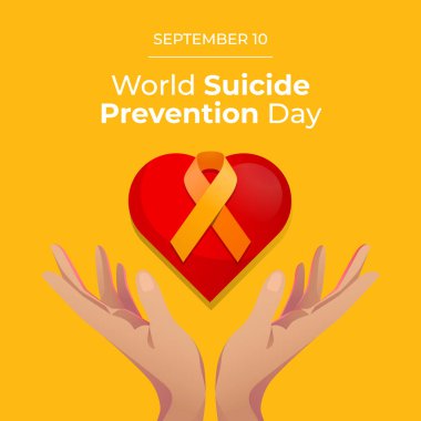Dünya intihar önleme günü tasarımı kutlama için iyi bir şablon. Sarı kurdele tasarım şablonu. Düz kurdele tasarımı. vektör 10.