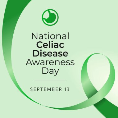 celiac disease awareness month celebration design template. green ribbon design for celiac disease awareness celebrartion. ribbon design template. clipart