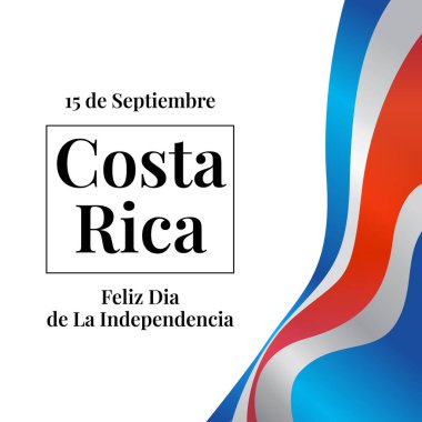 Kosta Rika Bağımsızlık Günü tasarımı kutlama kullanımı için iyi bir şablon. Costa rica bayrak tasarımı. Bayrak tasarımı düz dizayn. vektör 10.
