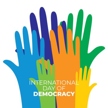 Uluslararası Demokrasi Günü, kutlama kullanımı için iyi bir şablon. Demokrasi vektörü çizimi. Küresel vektör tasarımı. düz dizayn. vektör 10.