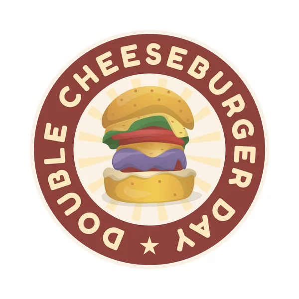 National Double Cheeseburger Day Design Vorlage Gut Für Die Feier — Stockvektor