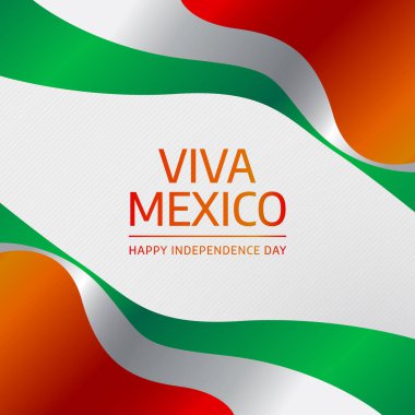 Meksika 'nın bağımsızlık günü tasarımı kutlama için iyi bir şablon. Meksika bayrağı düz dizayn. 10. vektör. Düz dizayn.