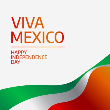 Meksika 'nın bağımsızlık günü tasarımı kutlama için iyi bir şablon. Meksika bayrağı düz dizayn. 10. vektör. Düz dizayn.