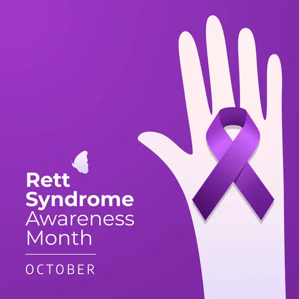 stock vector Rett Syndrome Awareness Month design template good for celebration usage. purple ribbon vector design. purple ribbon illustration. flat design. vector eps 10.