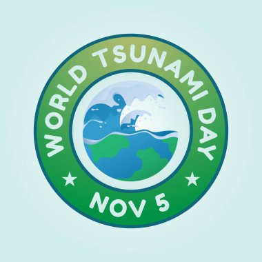 Dünya tsunami günü tasarımı kutlama için iyi bir şablon. Tsunami vektör çizimi. Tsunami dalgası çizimi. düz dizayn. vektör 10.
