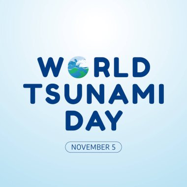 Dünya tsunami günü tasarımı kutlama için iyi bir şablon. Tsunami vektör çizimi. Tsunami dalgası çizimi. düz dizayn. vektör 10.