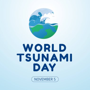 Dünya tsunami günü tasarımı kutlama için iyi bir şablon. Tsunami vektör çizimi. Tsunami dalgası çizimi. düz dizayn. vektör 10.