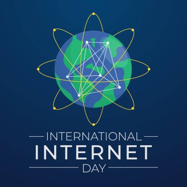 Ulusal İnternet Günü tasarımı kutlama için iyi bir şablon. İnternet çizimi tasarımı. düz dizayn. vektör 10. 
