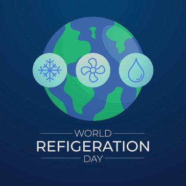 Dünya Buzdolabı Günü tasarımı kutlama için iyi bir şablon. Küresel vektör tasarımı. düz dizayn. vektör 10.