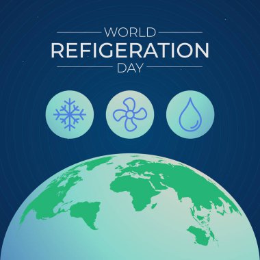 Dünya Buzdolabı Günü tasarımı kutlama için iyi bir şablon. Küresel vektör tasarımı. düz dizayn. vektör 10.