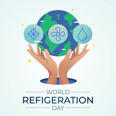 Dünya Buzdolabı Günü tasarımı kutlama için iyi bir şablon. Küresel vektör tasarımı. düz dizayn. vektör 10.