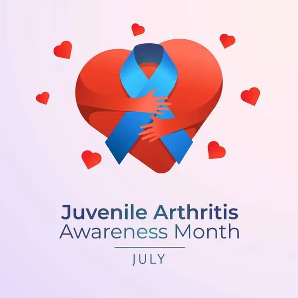 Juvenile Arthritis Ayın Farkındalığı tasarımı kutlama kullanımı için iyi bir şablon. Mavi kurdele vektör şablonu. düz dizayn. vektör 10.