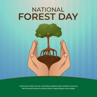 National Forest Day: Lush Vector Design for Environmental Celebrations. Create impactful visuals honoring nature's beauty and conservation efforts. clipart