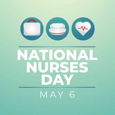 Ulusal Hemşireler Günü 'nün tasarım şablonu kutlama için uygun. 10. vektör. Düz dizayn. hemşire simgesi. 
