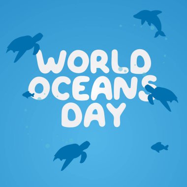 Dünya Okyanusları Günü tasarım şablonu. Okyanus vektör tasarımı. düz dizayn. vektör 10.