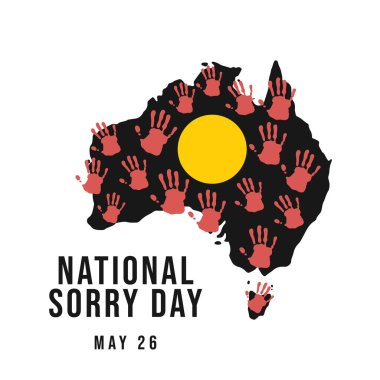 National Sorry Day design template. hand silhouette vector design. vector eps 10. flat design. clipart