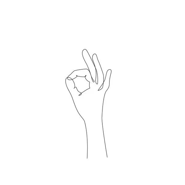 Χειρονομία Χεριών Συνεχίζει Σχεδιασμό Της Γραμμής Continuos Γραμμή Εικονογράφηση Χέρι — Διανυσματικό Αρχείο