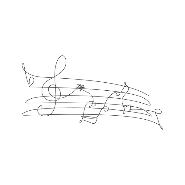 Μουσική Σύμβολο Continuos Γραμμή Σχεδιασμού Σημείωση Continuos Γραμμή Εικονογράφηση Διανυσματική — Διανυσματικό Αρχείο