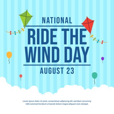 National Ride The Wind Day vektör tasarımı kutlama kullanımı için uygun. 10. vektör. Düz dizayn.
