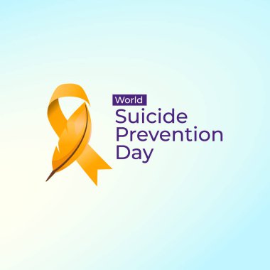 Dünya İntihar Önleme Günü. Düz sanat tasarımı. Vektör düz sanat. Vektör düz kurdele. Kullanım için iyi. 10 saniye.. 