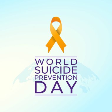 Dünya İntihar Önleme Günü. Düz sanat tasarımı. Vektör düz sanat. Vektör düz kurdele. Kullanım için iyi. 10 saniye.. 
