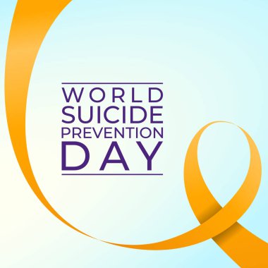 Dünya İntihar Önleme Günü. Düz sanat tasarımı. Vektör düz sanat. Vektör düz kurdele. Kullanım için iyi. 10 saniye.. 