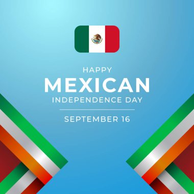 Meksika Bağımsızlık Günü. Düz sanat tasarımı. Bağımsızlık Günü vektörü. Kutlama şablonu kullanımı için iyi. 10 saniye..