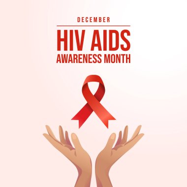 AIDS Farkındalığı Ayı. Düz sanat tasarımı. Farkındalık Ayı. Kırmızı kurdele tasarımı. Kutlama şablonu kullanımı için iyi. 10 saniye..