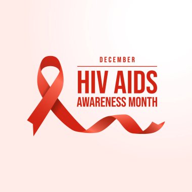 AIDS Farkındalığı Ayı. Düz sanat tasarımı. Farkındalık Ayı. Kırmızı kurdele tasarımı. Kutlama şablonu kullanımı için iyi. 10 saniye..