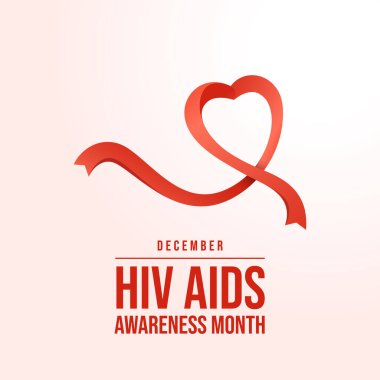 AIDS Farkındalığı Ayı. Düz sanat tasarımı. Farkındalık Ayı. Kırmızı kurdele tasarımı. Kutlama şablonu kullanımı için iyi. 10 saniye..