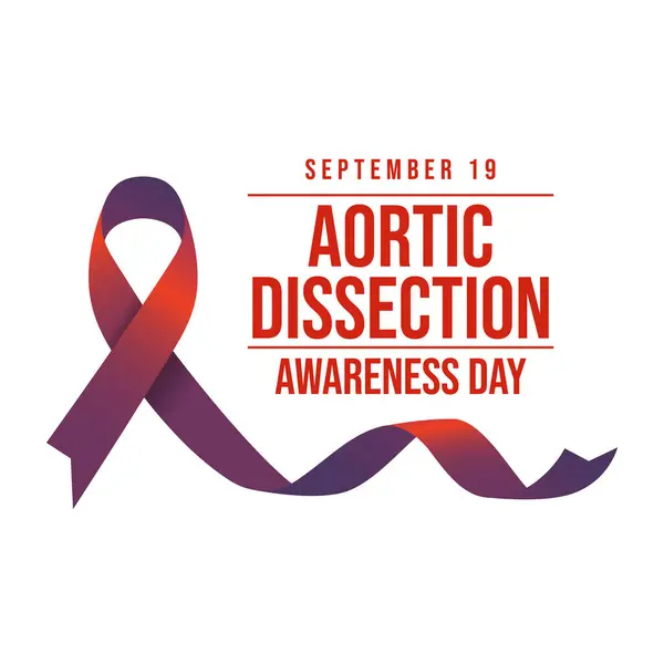 stock vector Aortic Dissection Awareness Day. Flat art design. Red ribbon vector. Good for celebration template usage. eps 10. 