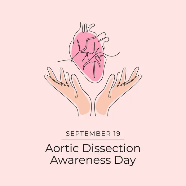 stock vector Aortic Dissection Awareness Day. Line art design. Red ribbon vector. Good for celebration template usage. Continuous line. eps 10.