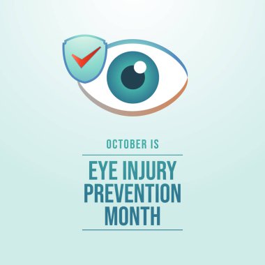 Göz Sakatlığı Önleme Ayı. Düz sanat tasarımı. Kutlama şablonu kullanımı için iyi. 10 saniye.. 