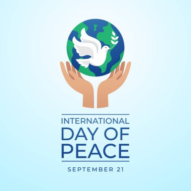 International Day of Peace. Flat art design. World peace vector. Good for celebration template usage. eps 10.  clipart