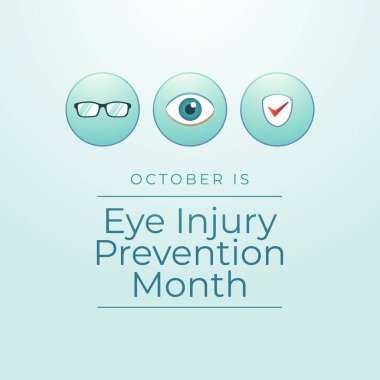 Göz Sakatlığı Önleme Ayı. Düz sanat tasarımı. Kutlama şablonu kullanımı için iyi. 10 saniye.. 