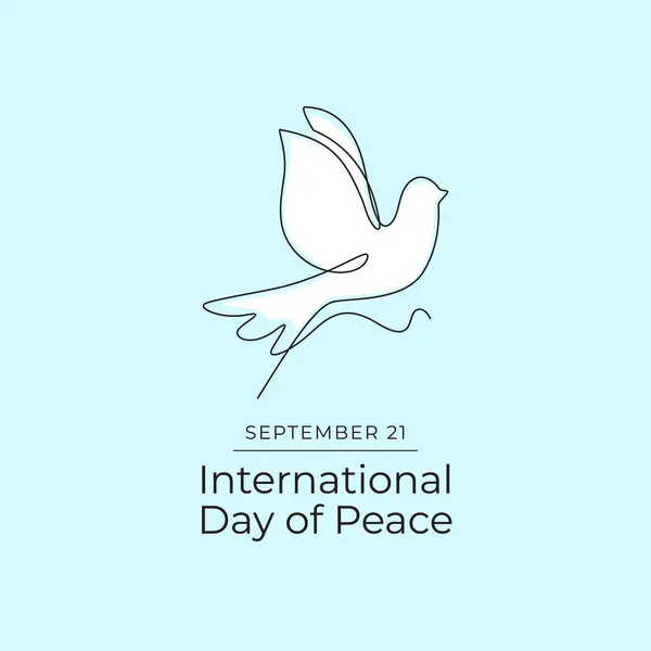 stock vector International Day of Peace. Line art design. World peace vector. Good for celebration template usage. Continuous line. eps 10.