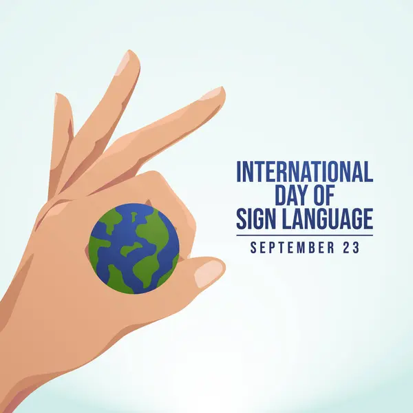 stock vector International Day of Sign Languages vector design template good for celebration usage. Day of Sign Languages design. flat design. eps 10.